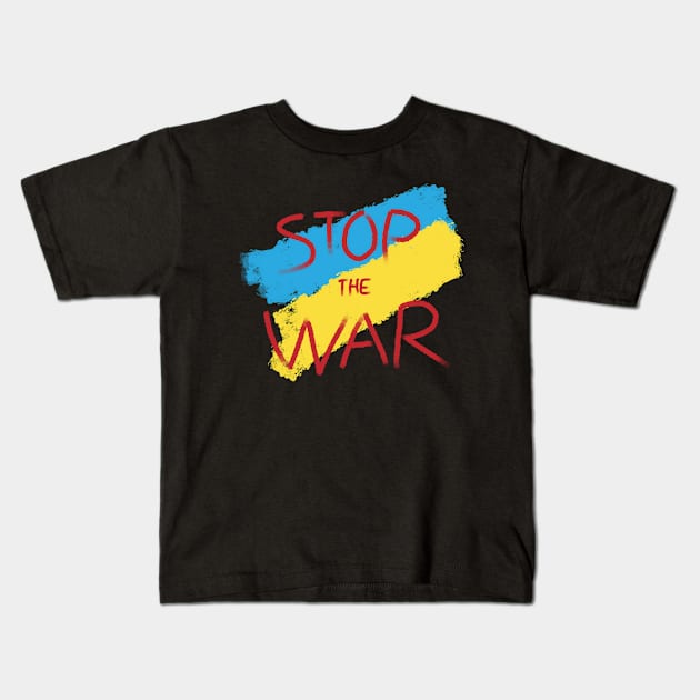 Stop The War Ukraine Support T shirt Kids T-Shirt by Nerdy